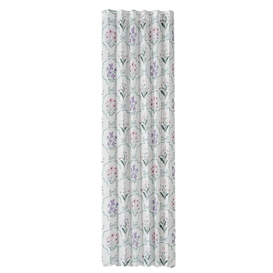 Floral folding partition curtain with blue bow patterns for kitchen or bathroom
