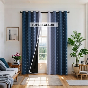 Rideaux Occultants Dégradés Motif Diamant Géométrique Protection Solaire Isolation Thermique pour Chambre à Coucher Salon