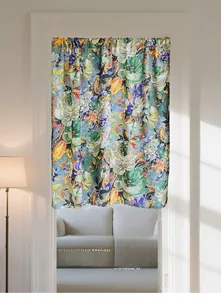 Gros plan d'un rideau de porte style peinture à l'huile avec motif floral impressionniste