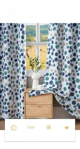 Detail of Nordic printed blackout curtain showing the thick fabric texture and dot pattern