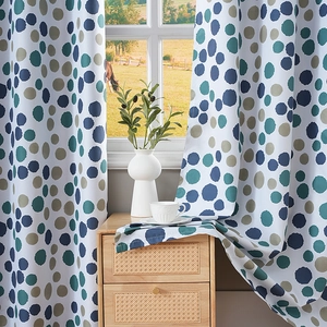 Nordic minimalist blackout curtains with colorful polka dots for bedroom and living room