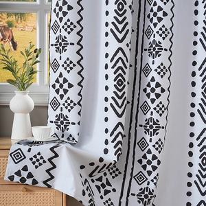 Bohemian geometric blackout curtain with Nordic print for living room and bedroom decor
