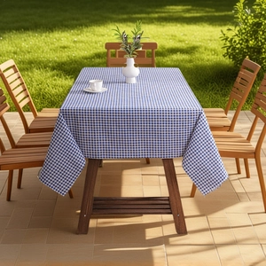 Korean Style Pastoral Gingham Tablecloth Polyester Rectangular Desk Cover Decorative Dustproof Home Table Linen For Dining Room