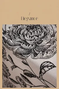 Detailed macro view of French vintage floral linen fabric with elegant drape and texture