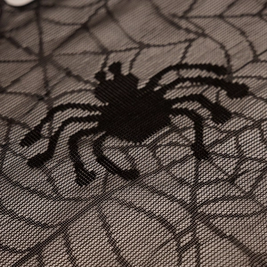 Tenda di Halloween in pizzo nero a ragnatela per decorazioni di feste e finestre spaventose