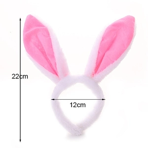 Vue détaillée du serre-tête oreilles de lapin avec dimensions de 22 cm de haut et 12 cm
