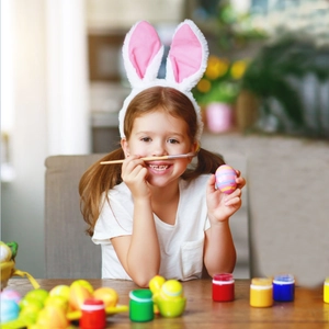 Serre-tête oreilles de lapin de Pâques avec kit de peinture sur œufs pour enfants