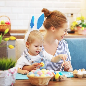 Serre-tête oreilles de lapin en peluche et kit de peinture sur œufs pour Pâques