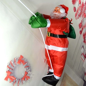 Père Noël Électrique Grimpant Sur Échelle Blanche Décoration de Noël Ornement Suspendu Pour Maison Fête de Vacances Intérieur