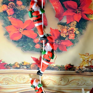 Climbing Santa Claus Rope Hanging Ornaments Oxford Cloth Cotton Plush Dolls For Festive Home Tree Decoration American Style Party Decor