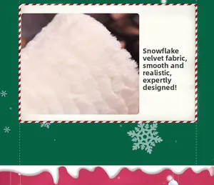 Detailed close-up showing soft snowflake velvet material of white Christmas tree ornament