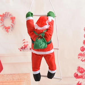 Babbo Natale che si Arrampica Decorazione Natalizia per Casa Interno Esterno Parete Peluche Babbo Natale Ornamento Decorativo