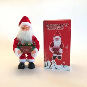 Electric Dancing Santa Claus Musical Toy With Light Glowing Christmas Decoration Figurine Plush Doll Festive Home Gift