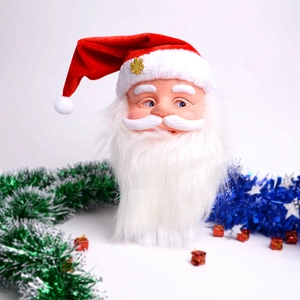 Electric Singing Dancing Santa Claus Head Toy Plastic Christmas Ornament With Music Motion Festival Home Decor Gift
