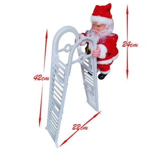 Tableau des tailles du Père Noël électrique de 24cm grimpant sur une échelle de 42cm