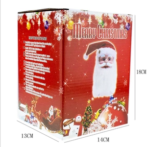 Electric singing Santa Claus toy in festive 18cm red gift box with holiday graphics