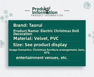 Détails de la figurine électrique du Père Noël avec dimensions et matériaux en flanelle et PVC