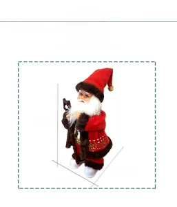 Detailed size view of an electric Santa Claus figurine, dimensions 28cm height and 12cm width