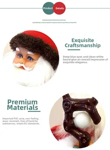 Detail of Santa Claus figurine showing high-quality PVC material and facial craftsmanship
