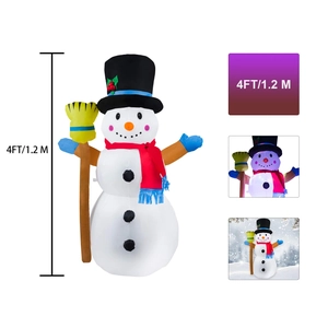 Pupazzo di neve gonfiabile da 1,2 m con LED, decorazione natalizia per esterni