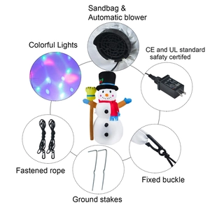 Dettagli degli accessori del pupazzo di neve gonfiabile con luci LED e alimentatore