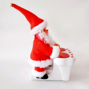 Père Noël électrique musical sur socle à étoiles, cadeau de Noël festif pour enfants