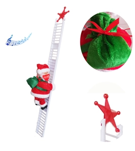 Animated climbing Santa Claus with red mask and ladder for Christmas home tree decoration