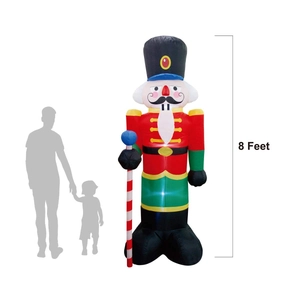 Giant 8ft Christmas inflatable nutcracker soldier with LED lights for garden yard decor