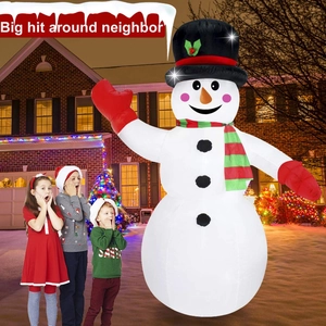 Giant inflatable snowman Christmas yard decoration with built-in LED lights for outdoor lawn