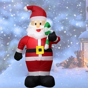 1.2m inflatable Santa Claus with candy cane for outdoor Christmas yard decoration