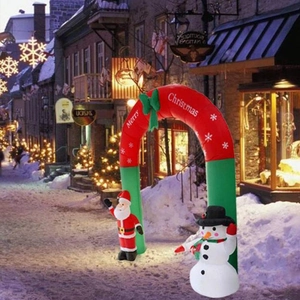 Arche de Noël gonflable avec Père Noël et bonhomme de neige pour décoration extérieure