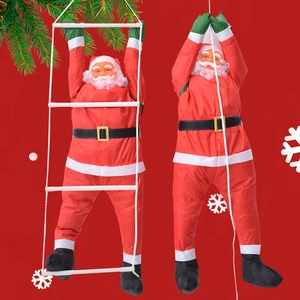 Climbing Santa Claus Hanging Decoration For Christmas Tree Wall Home Outdoor Indoor Party Holiday Festive Plush Ornament