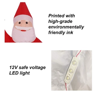 1.6m Inflatable Santa climbing chimney with LED lights for outdoor Christmas decor