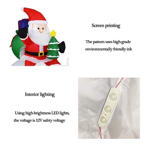 Detail view of high-brightness LED light and screen-printed patterns on Christmas inflatable