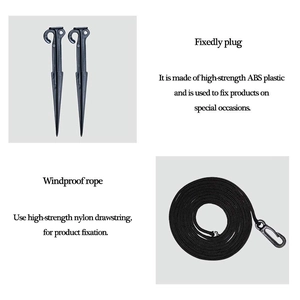 Heavy duty ABS ground stakes and durable nylon wind ropes for outdoor inflatable decor