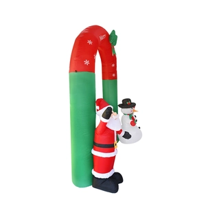 Arche de Noël gonflable avec Père Noël et bonhomme de neige pour décoration de jardin