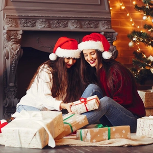 Premium plush Santa hat with classic red and white colors for festive Christmas decorations