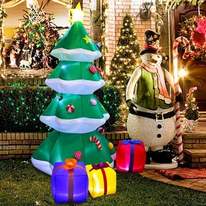 2.1m inflatable Christmas tree with glowing LED lights, candy canes and gift boxes