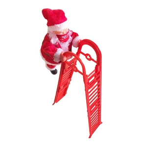 Christmas Santa climbing red ladder toy with 2020 face mask for tree decoration