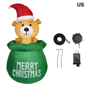 Ours de Noël gonflable lumineux de 1,5m avec accessoires et adaptateur secteur US
