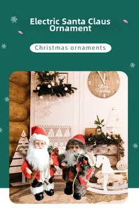 Detailed view of two electric Santa Claus figurines with classic and fur styles