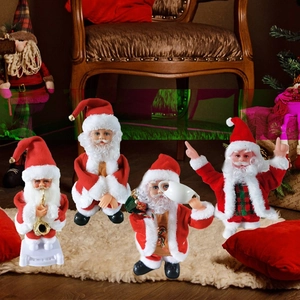 Electric Music Dancing Santa Claus Doll Animated Christmas Ornament Plush Red Figure Holiday Decoration Festive Gift