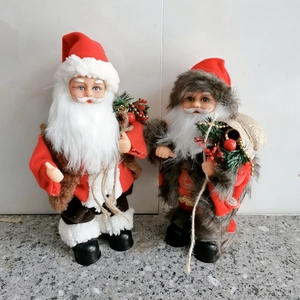Classic and vintage style musical dancing Santa Claus plush dolls for Christmas decor