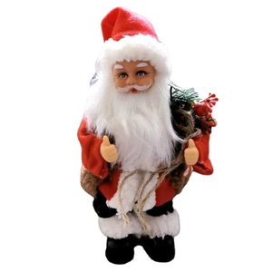 Electric dancing Santa Claus figure with gift bag for Christmas festive home decoration