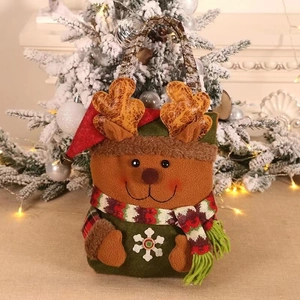 Christmas reindeer gift bag with soft plush fabric and festive snowflake details