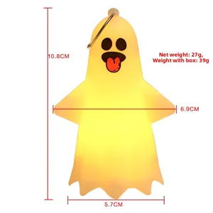 Halloween ghost LED candle lantern dimensions showing 10.8cm height with hanging ring