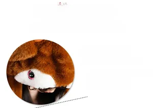 Macro detail of plush reindeer hat showing facial expressions and soft fur texture