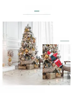 Detailed view of a 60cm climbing Santa Claus doll with a green gift bag for home decor