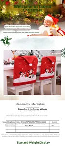 Detail of Santa Claus chair cover showing 48cm by 64cm dimensions and non-woven fabric