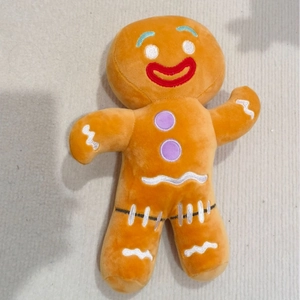 Cute gingerbread man plush toy with soft embroidery for Christmas decoration and gifting